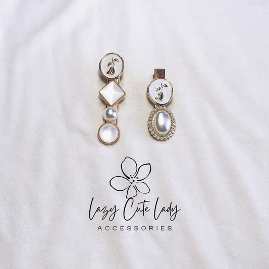 Vintage French Pearl Rose Hair Clip - Elegant and Detailed Accessory