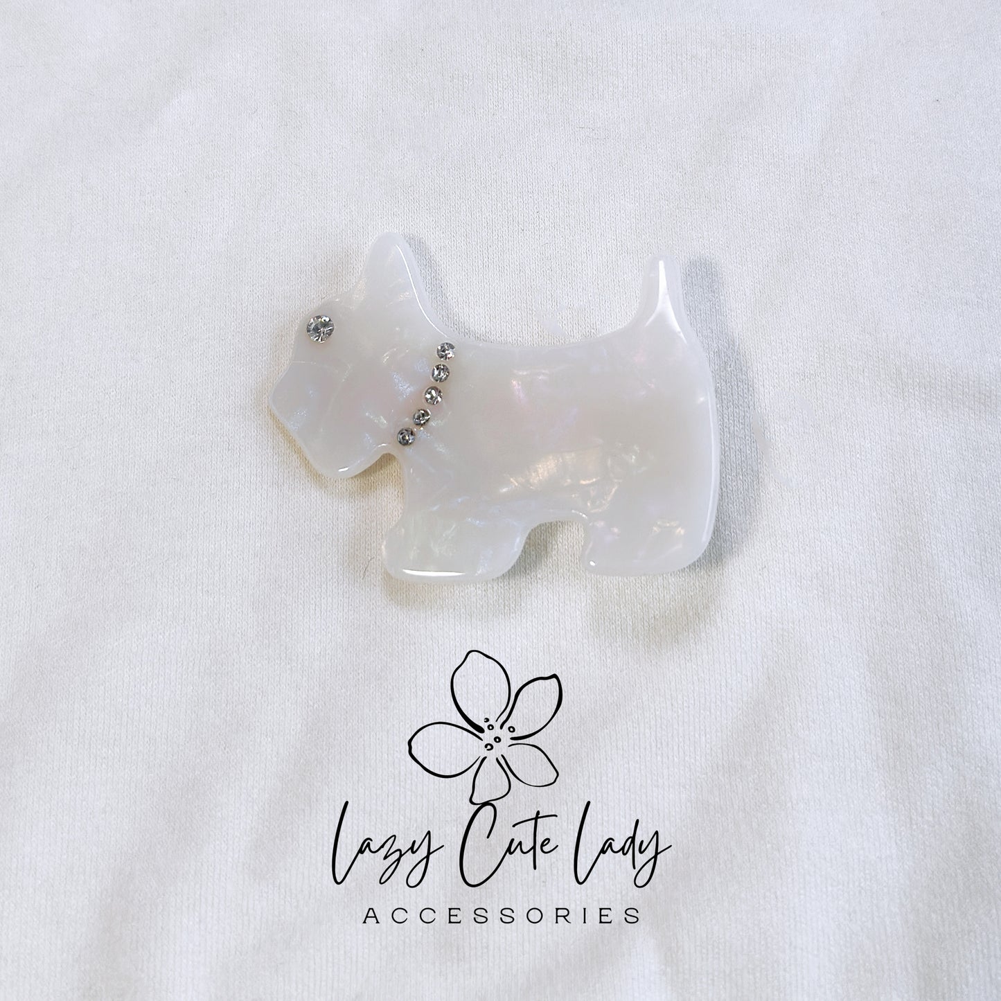 Elegant Scottie Dog Acetate Hair Clips - Adorable and Sophisticated