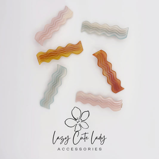 Eco Acetate Wave Barrette – Soft Matte Finish Hair Clip
