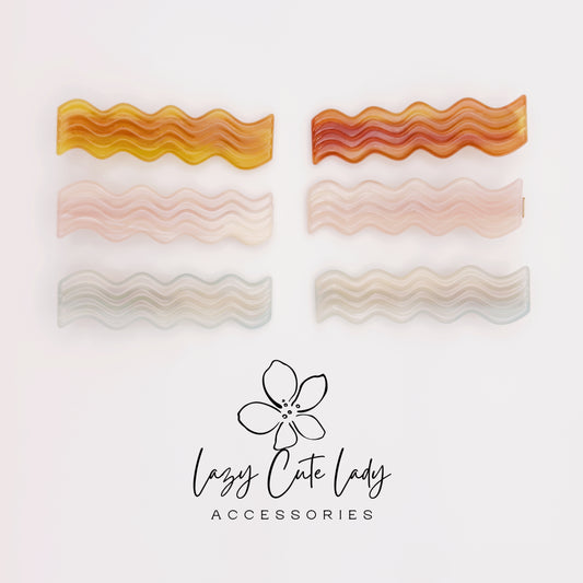 Eco Acetate Wave Barrette – Soft Matte Finish Hair Clip