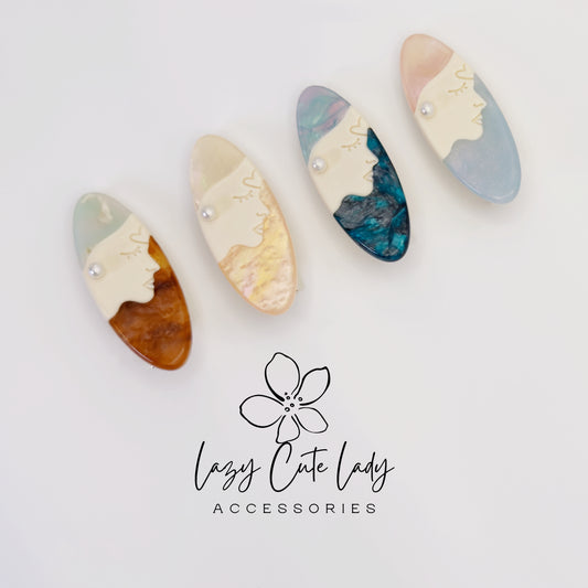 Artful Face Acetate Barrette – Modern Feminine Hair Clip
