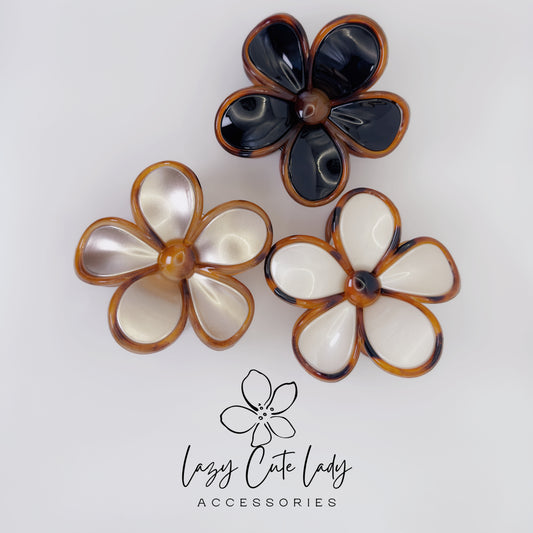 Tortoise Shell Flower Hair Clip – Acetate Barrette
