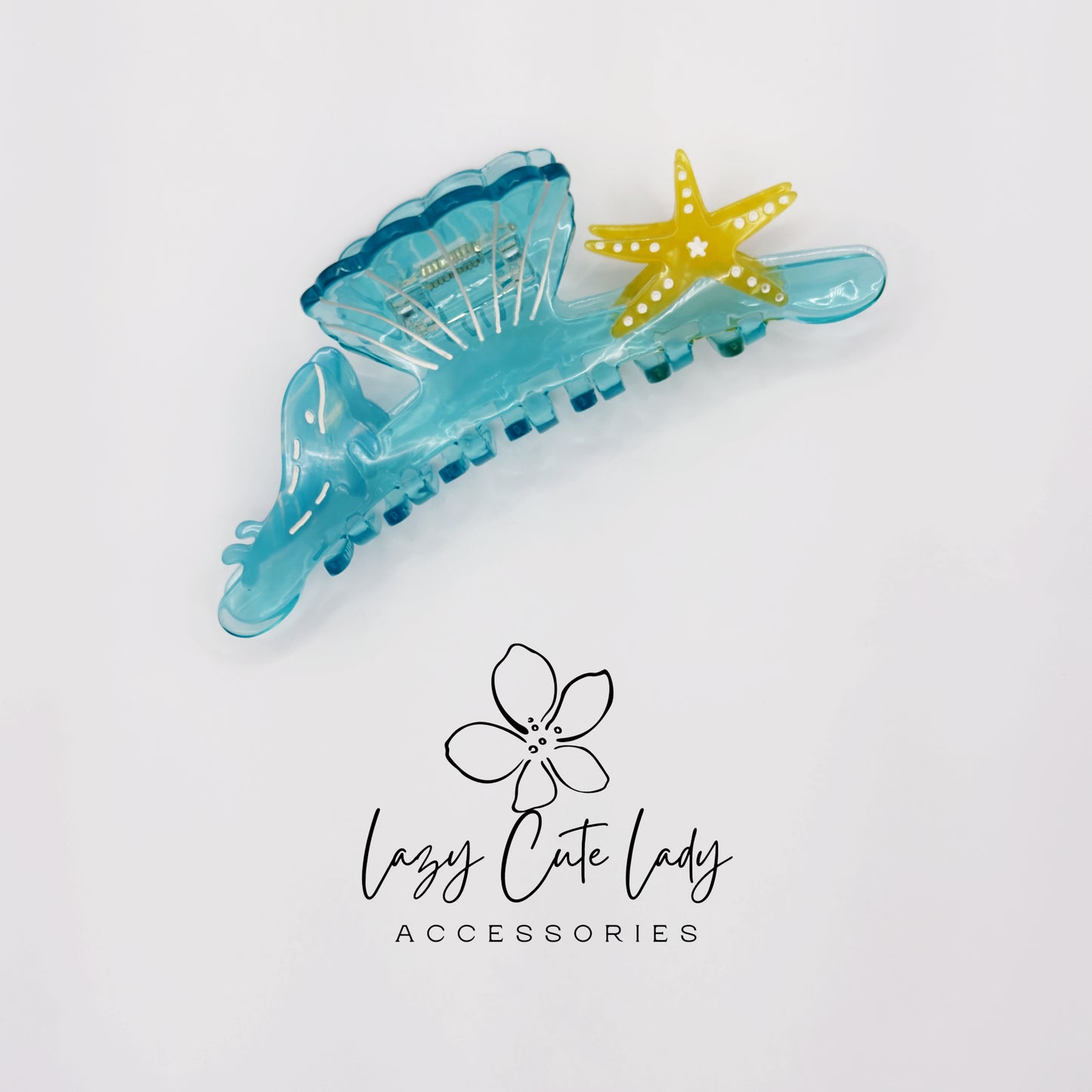 Whale & Starfish Sea-Inspired Hair Claw