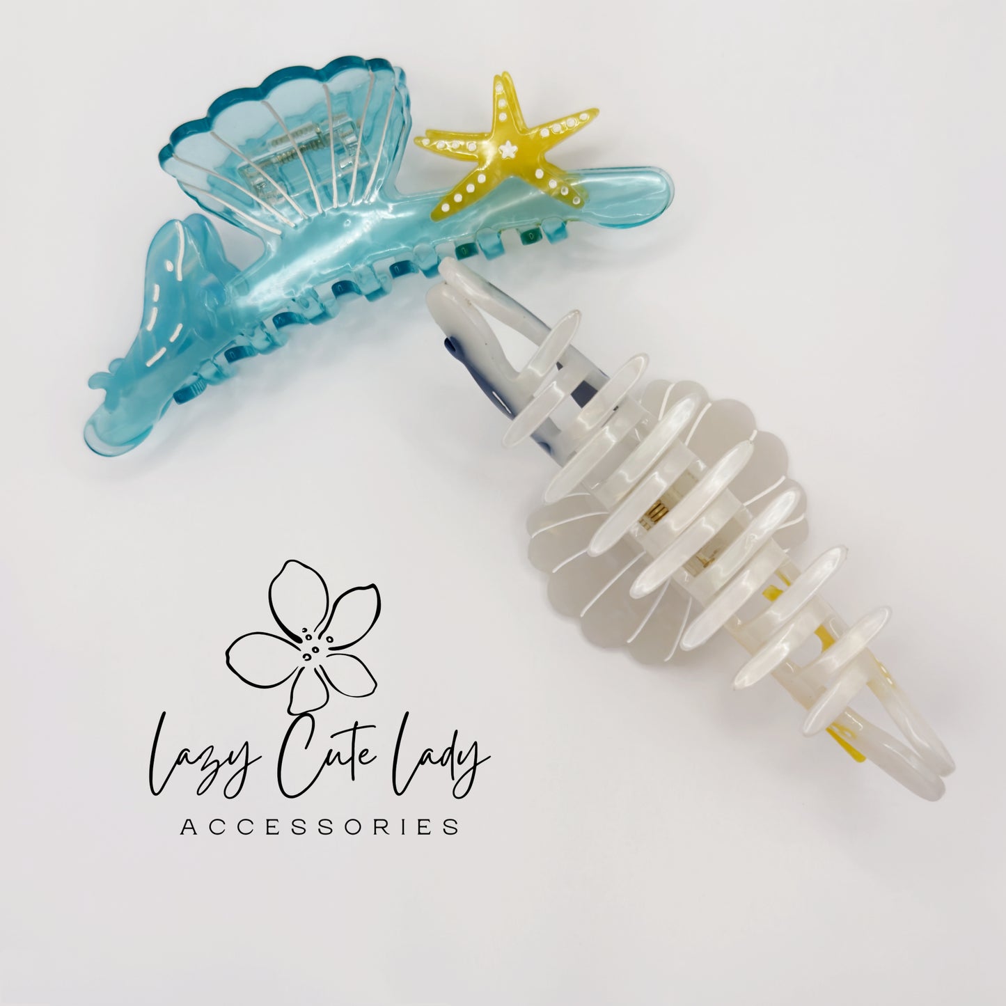 Whale & Starfish Sea-Inspired Hair Claw