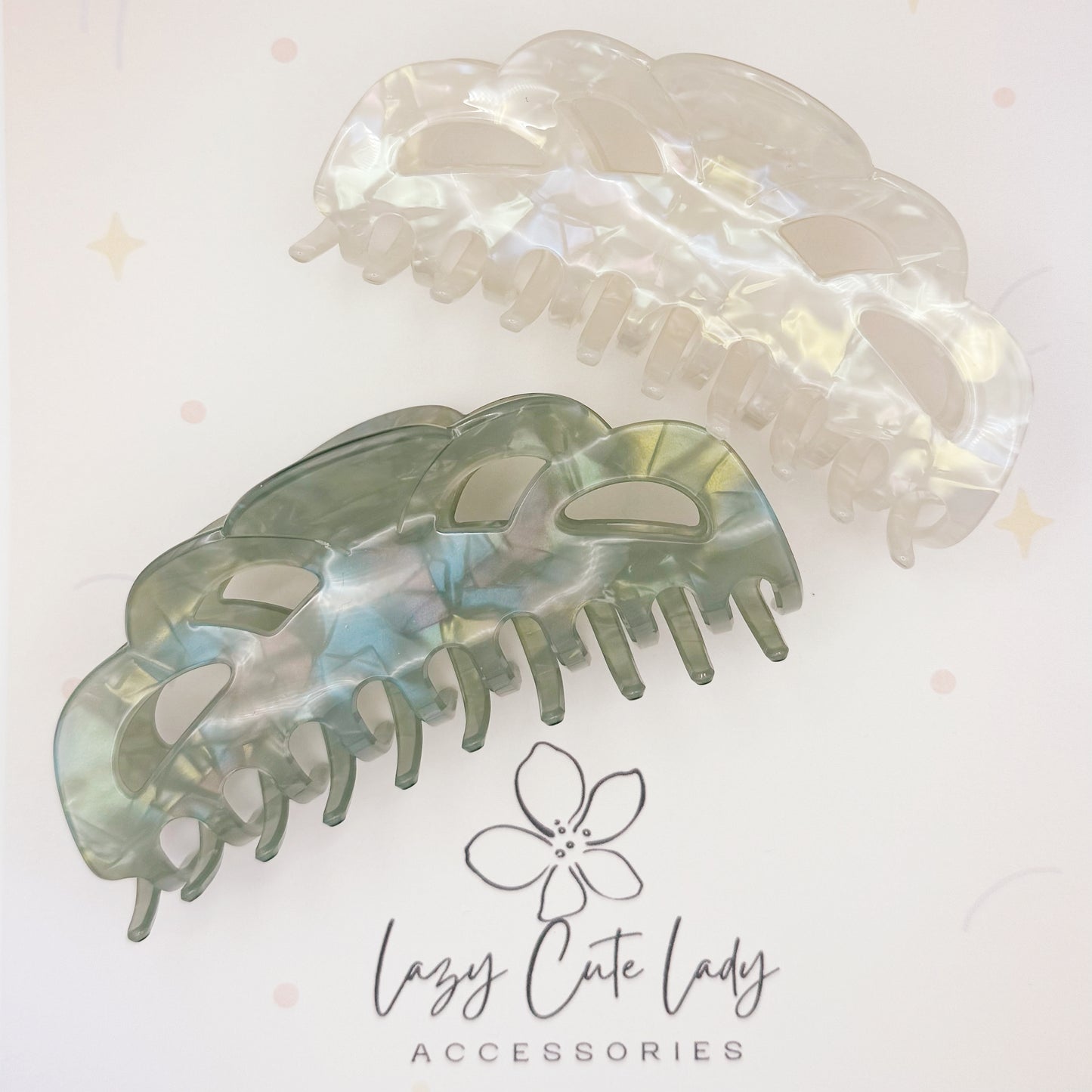 Tropical Leaf Acetate Hair Claw – Eco-Friendly Jungle Style