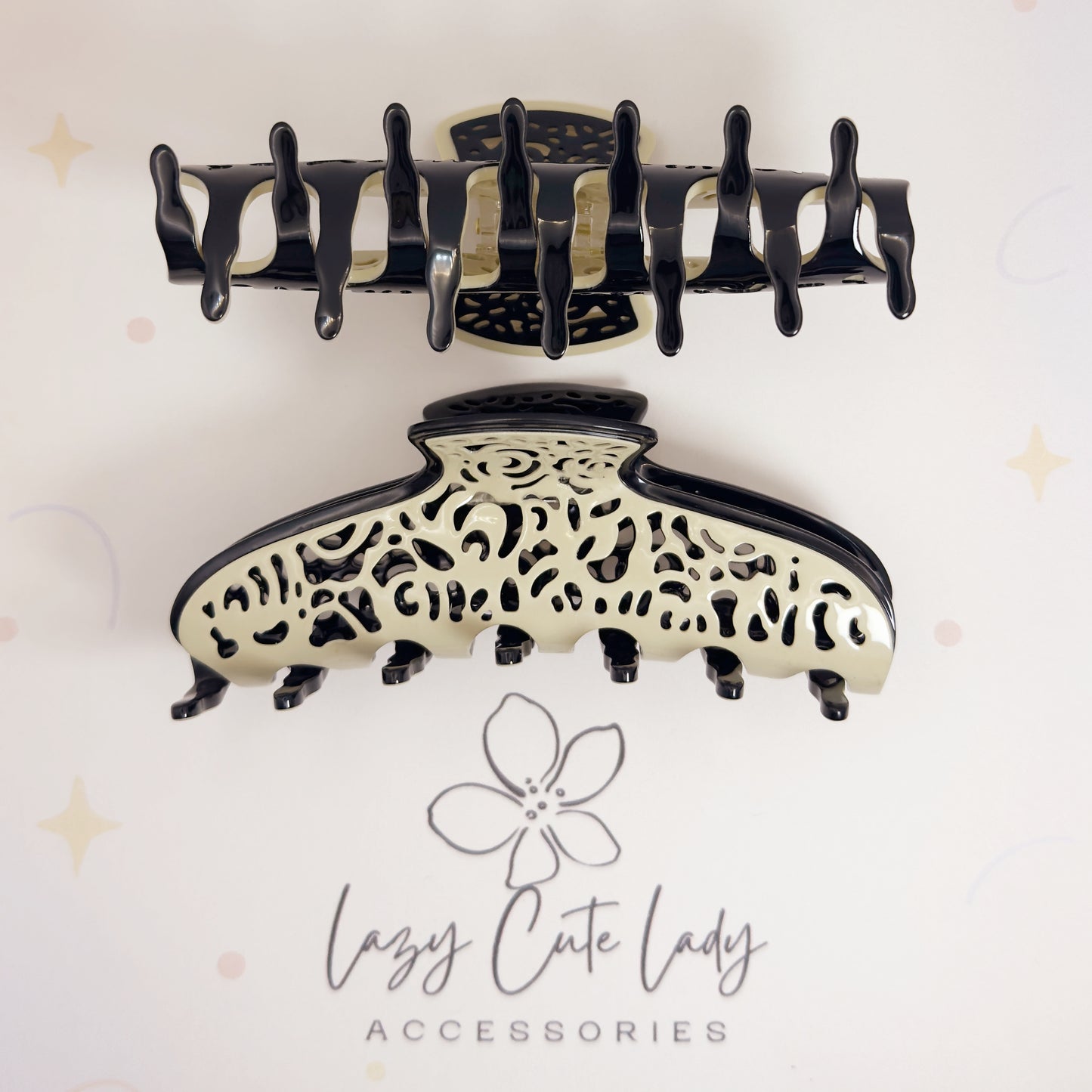 Hollow Leopard Cutout Acetate Hair Claw – Eco-Friendly Statement Clip
