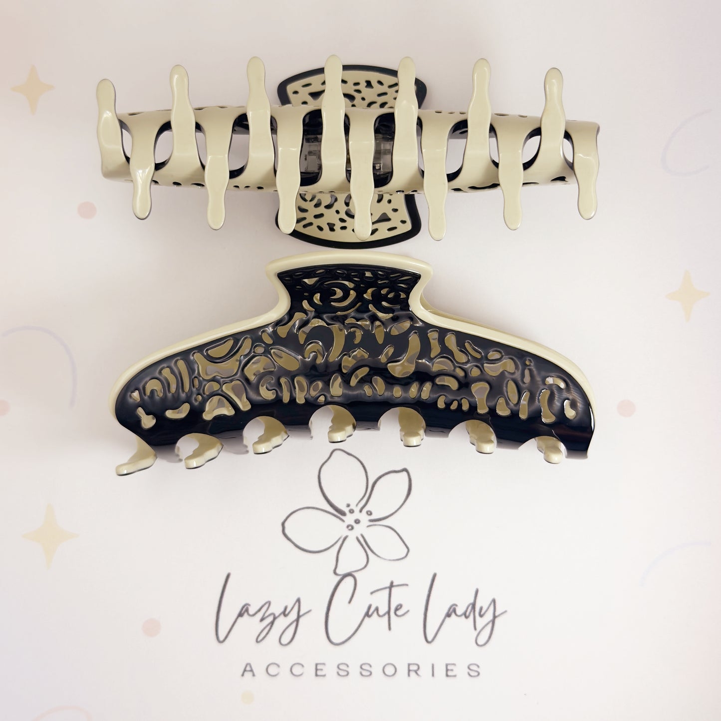 Hollow Leopard Cutout Acetate Hair Claw – Eco-Friendly Statement Clip