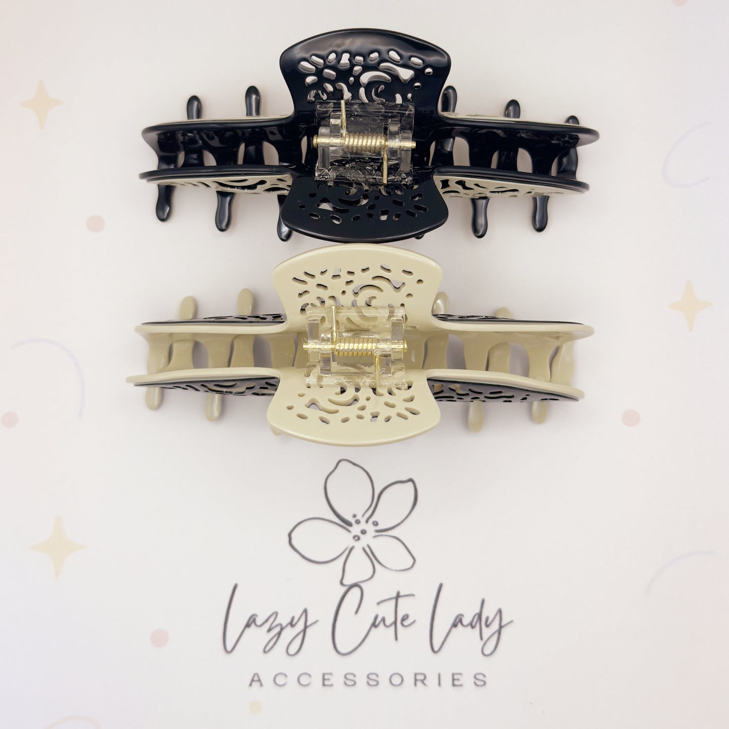 Hollow Leopard Cutout Acetate Hair Claw – Eco-Friendly Statement Clip