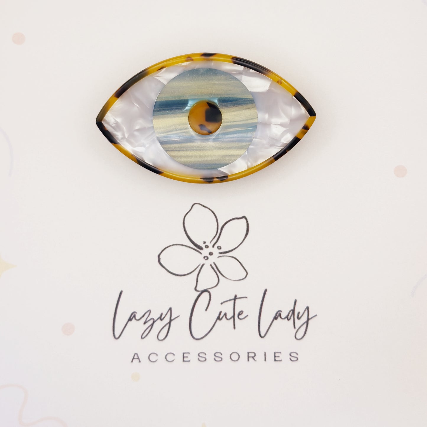 Retro Eye Acetate Hair Claw – Eco-Friendly Statement Clip