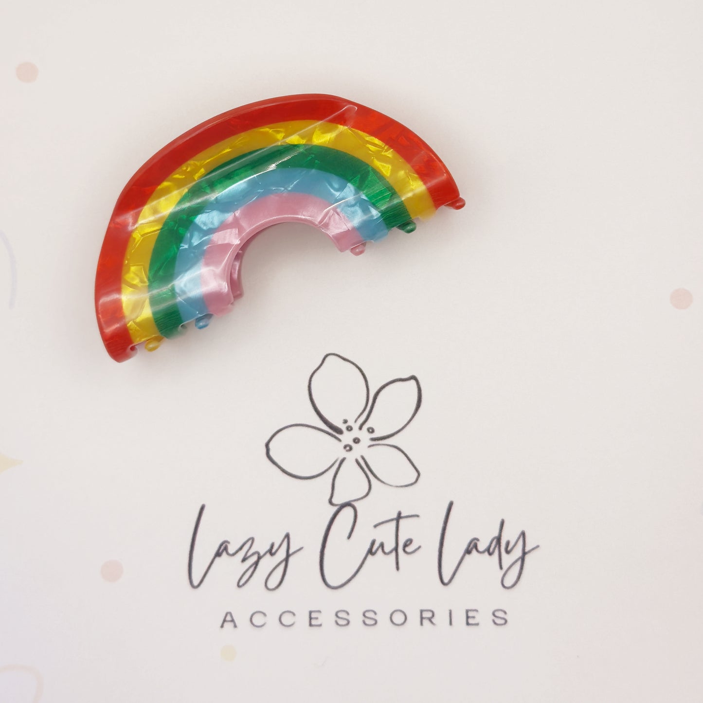 Rainbow Bright Acetate Hair Claw – Colorful & Eco-Friendly