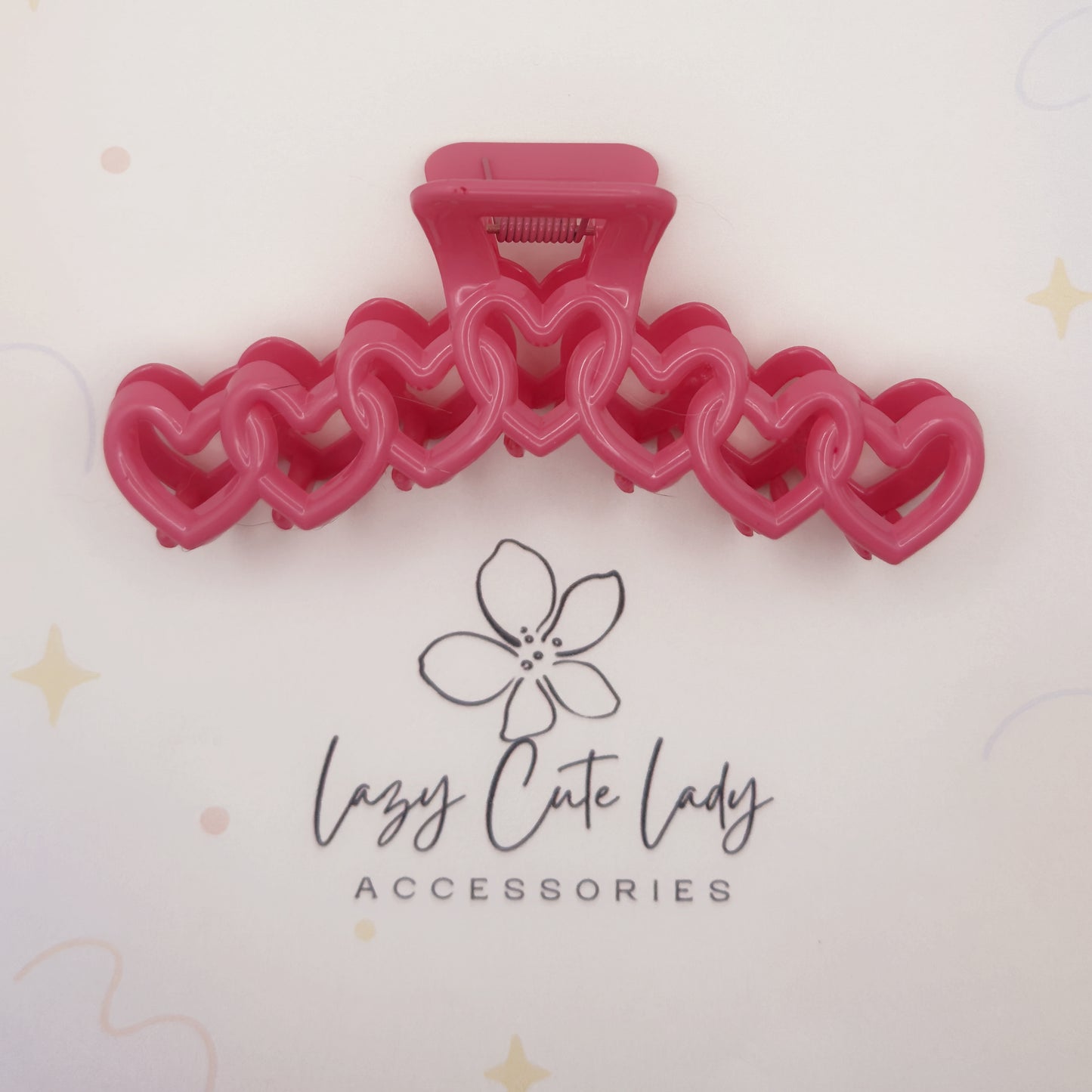 Sweetheart Chain Hair Claw – Hollow Heart Design