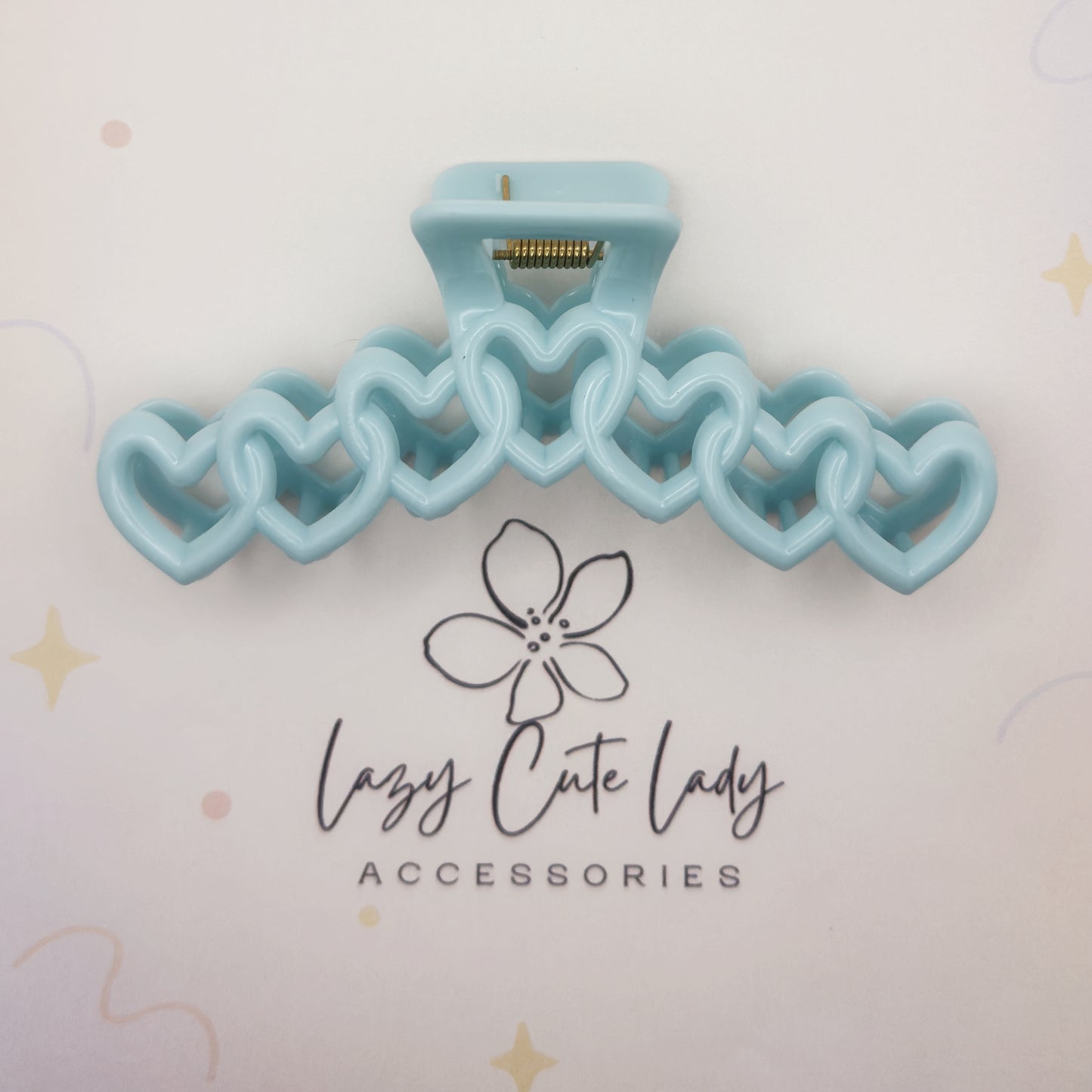 Sweetheart Chain Hair Claw – Hollow Heart Design