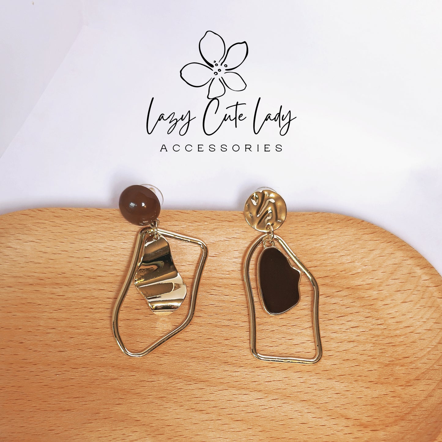 Asymmetrical Geometric Vintage Metal Earrings - Unique and Stylish