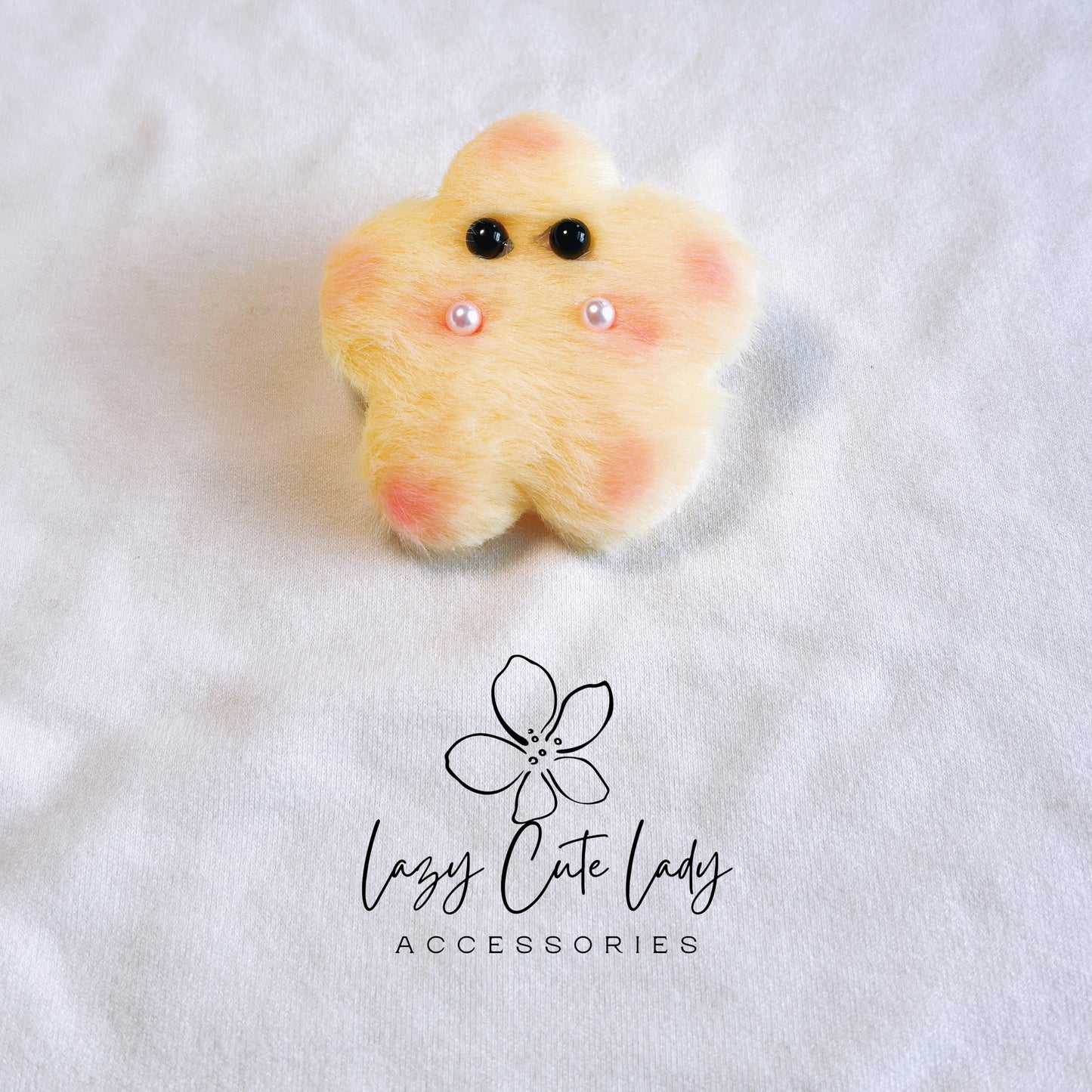 Fuzzy Cartoon Star Hair Clips and Ties with Adorable Eyes – Cute and Versatile Accessories