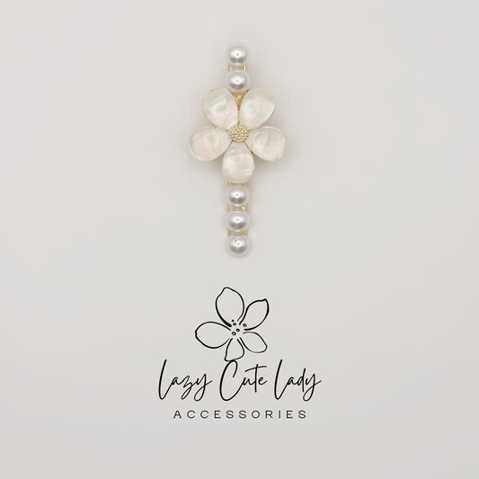 Pearl & Shell Flower Hair Clips Set – Elegant Bridal Wedding Hair Accessories for Women and Girls