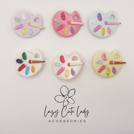 Artist Palette Hair Clips – Colorful Resin Paint Palette Hair Accessories for Girls and Women