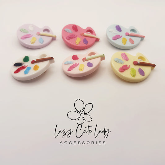 Artist Palette Hair Clips – Colorful Resin Paint Palette Hair Accessories for Girls and Women