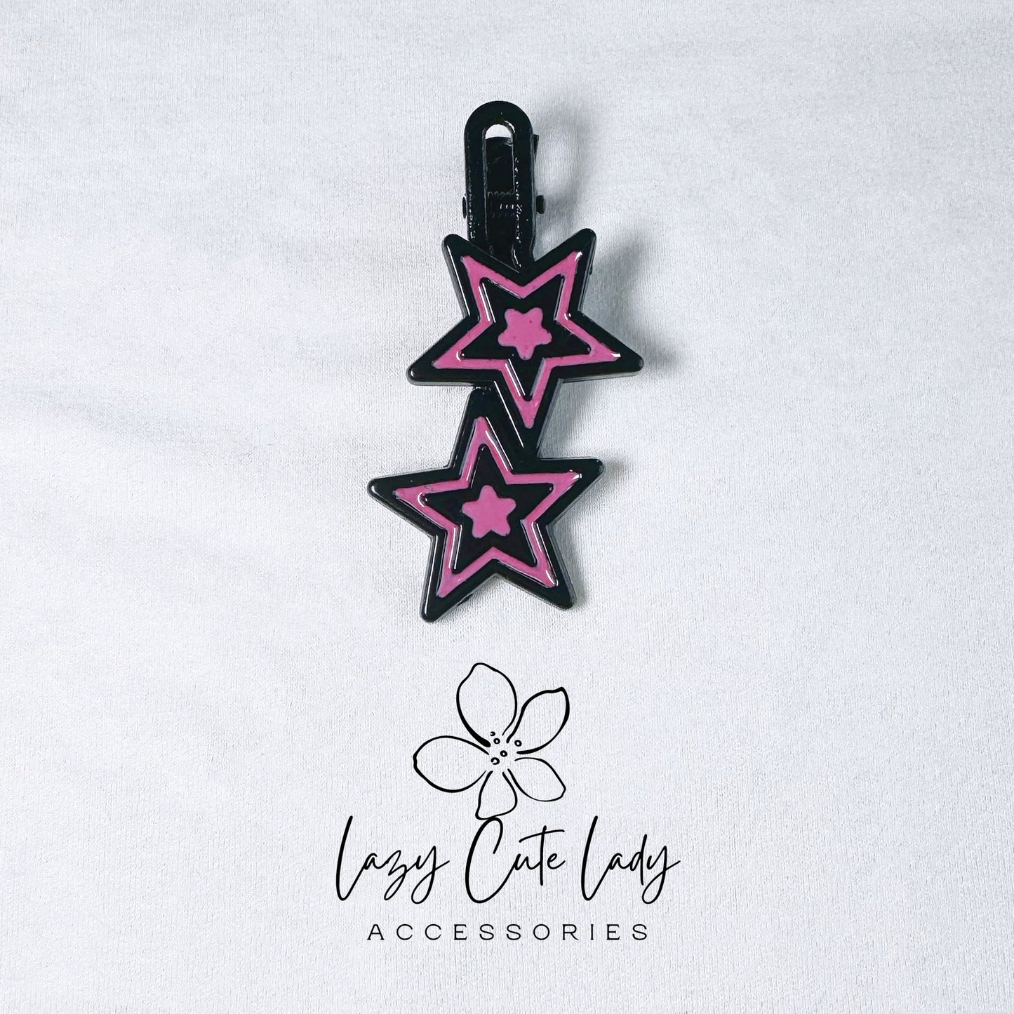 Dual Star Hair Clip - Cool & Chic Two-Tone Star Design