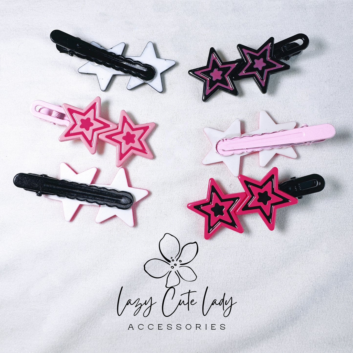 Dual Star Hair Clip - Cool & Chic Two-Tone Star Design