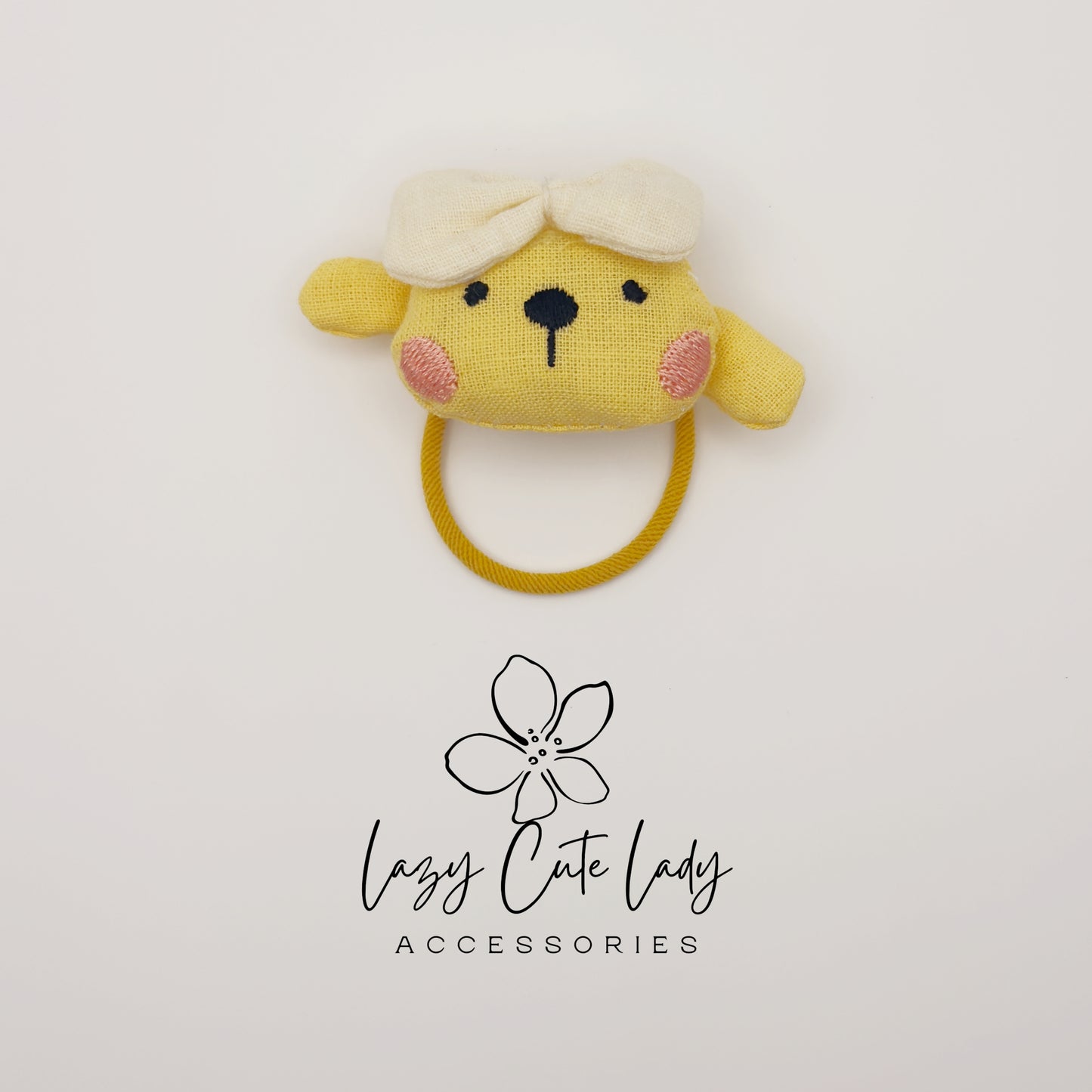 Cute Animal Hair Ties for Kids – Bunny, Bear, Koala, Puppy &Duck Fabric Hair Accessories