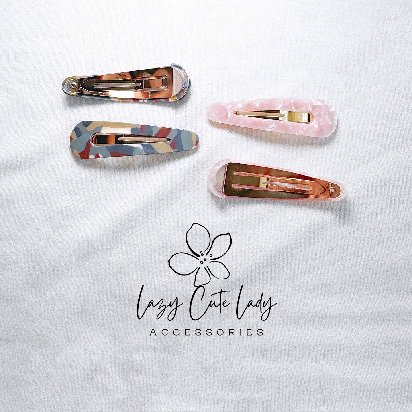 Eco-Friendly Acetate Snap Clips - Colorful & Pink Tick-Tack Hair Clips