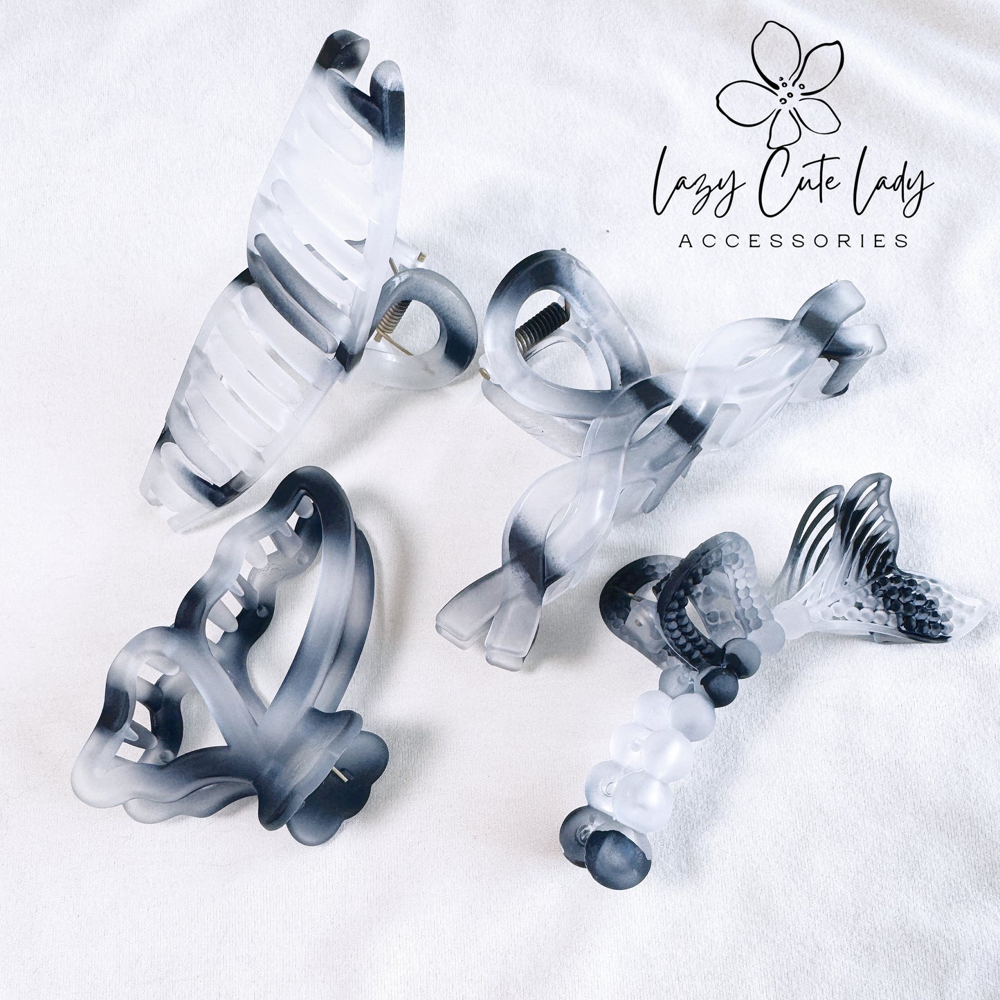 Minimalist Ink-Wash Hair Claw Collection - Elegant & Artistic Design