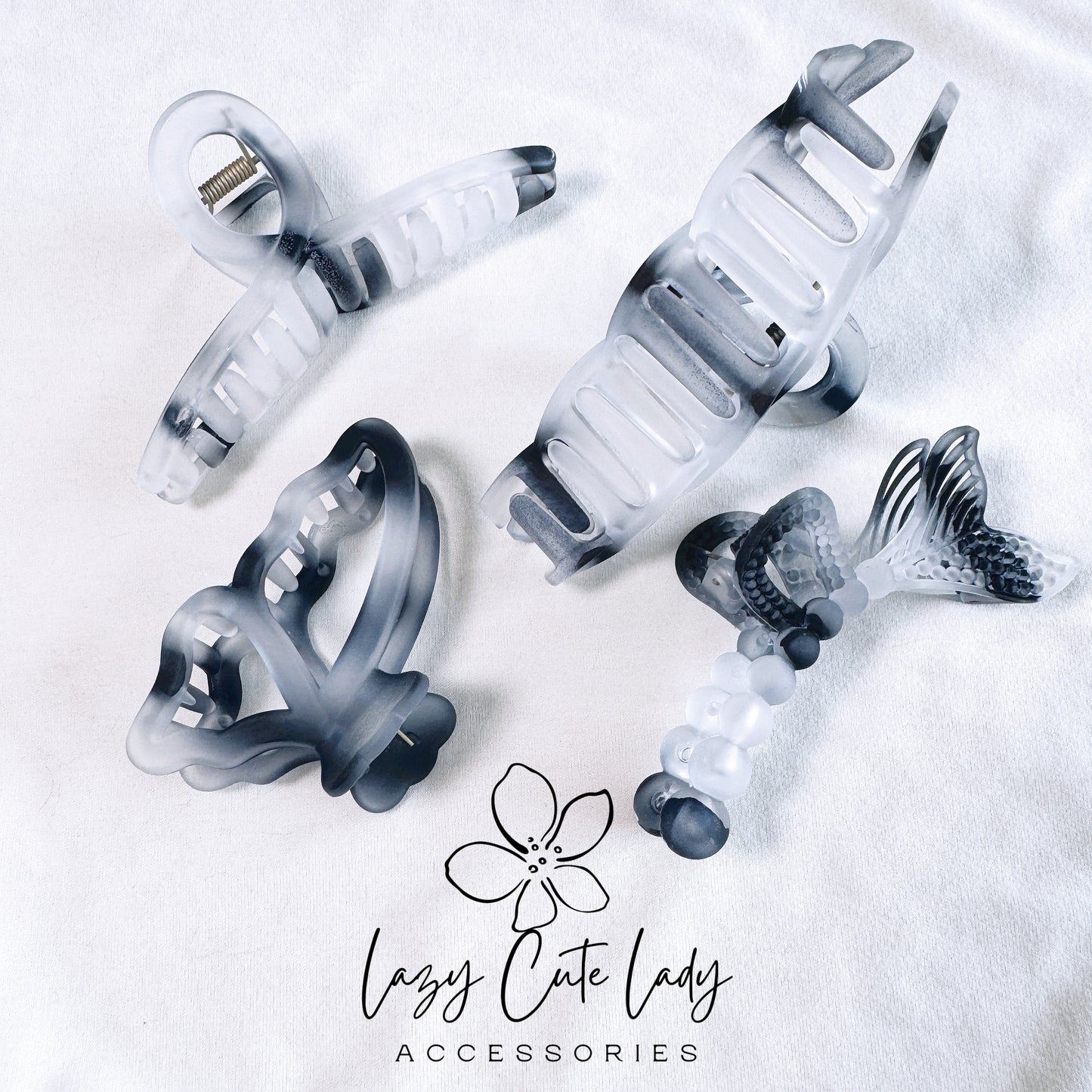 Minimalist Ink-Wash Hair Claw Collection - Elegant & Artistic Design