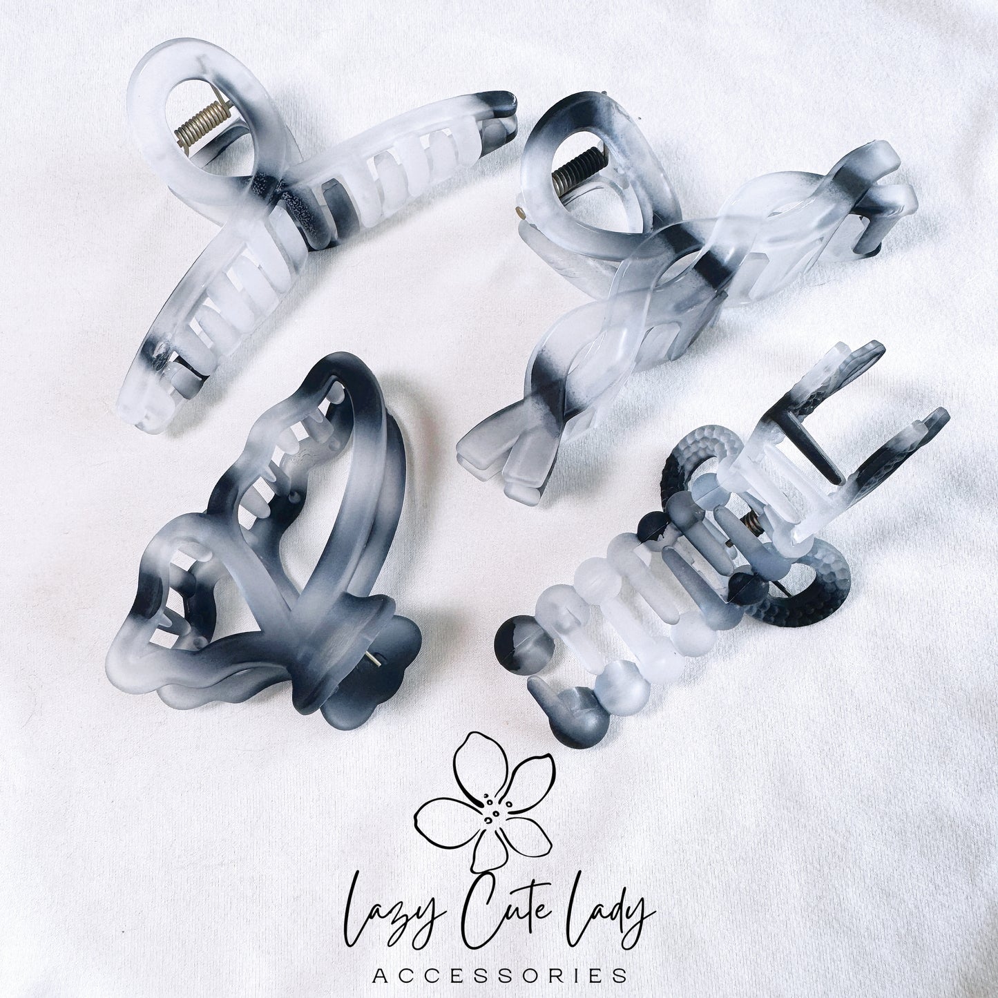 Minimalist Ink-Wash Hair Claw Collection - Elegant & Artistic Design