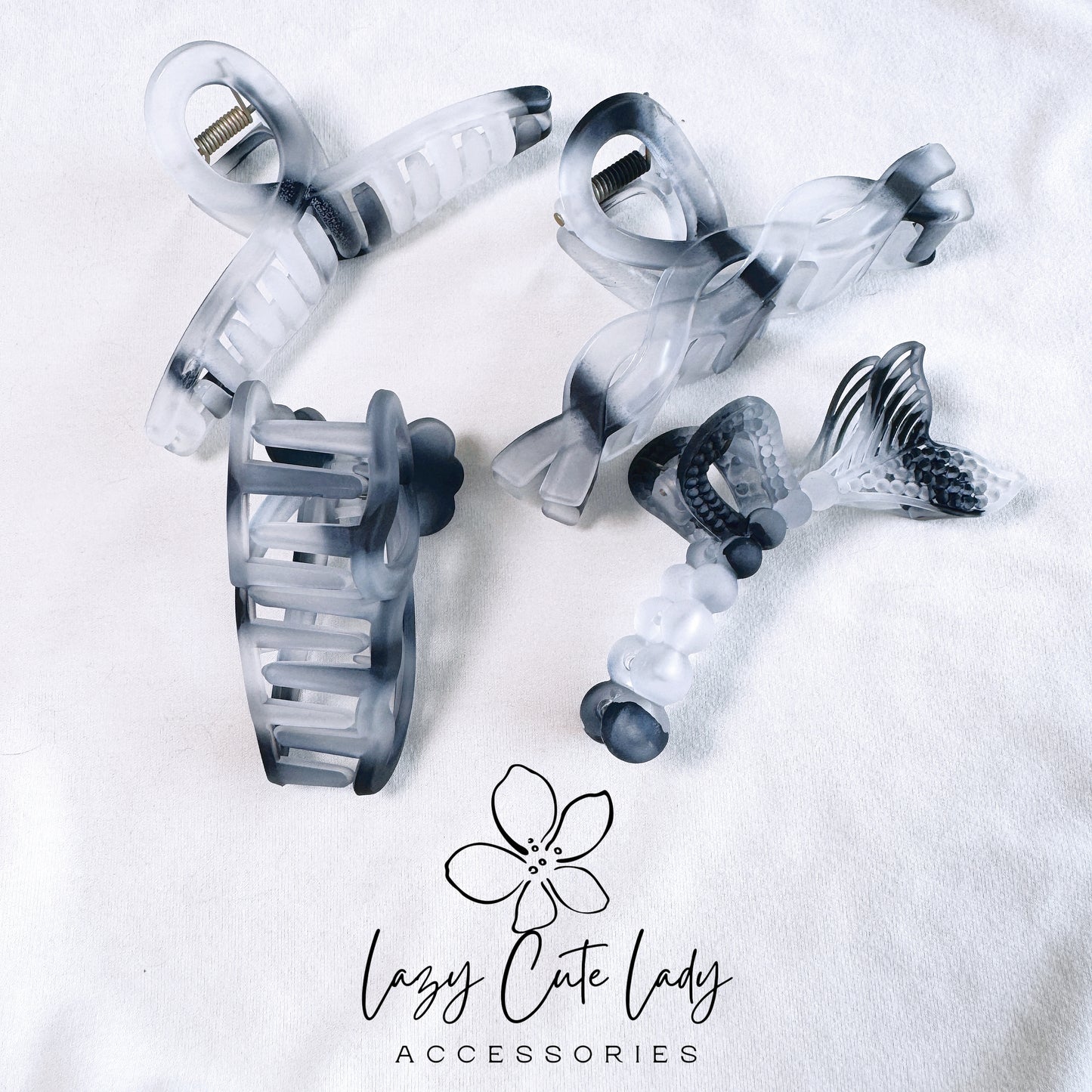 Minimalist Ink-Wash Hair Claw Collection - Elegant & Artistic Design