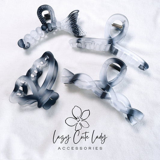 Minimalist Ink-Wash Hair Claw Collection - Elegant & Artistic Design