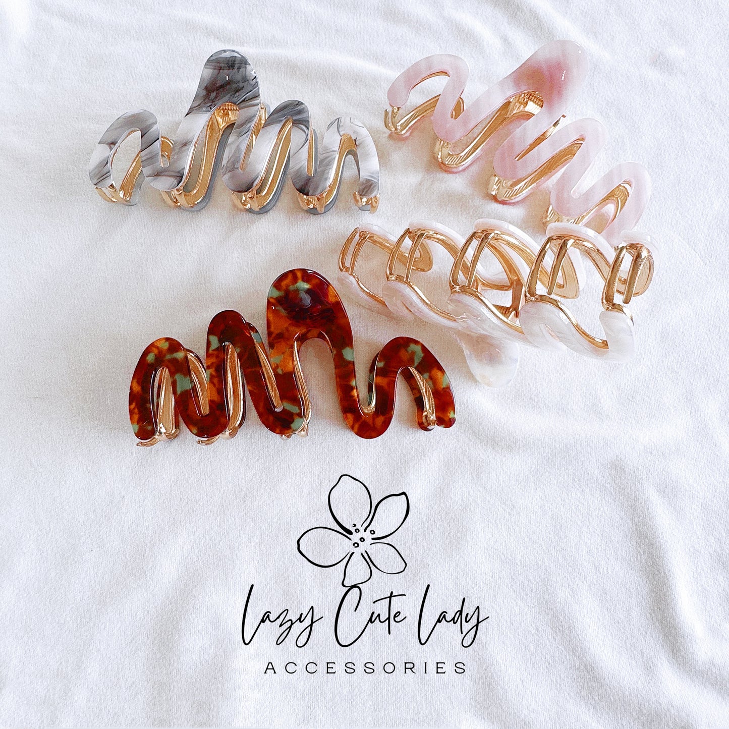 Ribbon-Inspired Acetate & Metal Hair Claw - Eco-Friendly Elegance