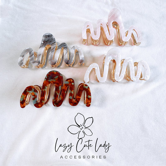 Ribbon-Inspired Acetate & Metal Hair Claw - Eco-Friendly Elegance
