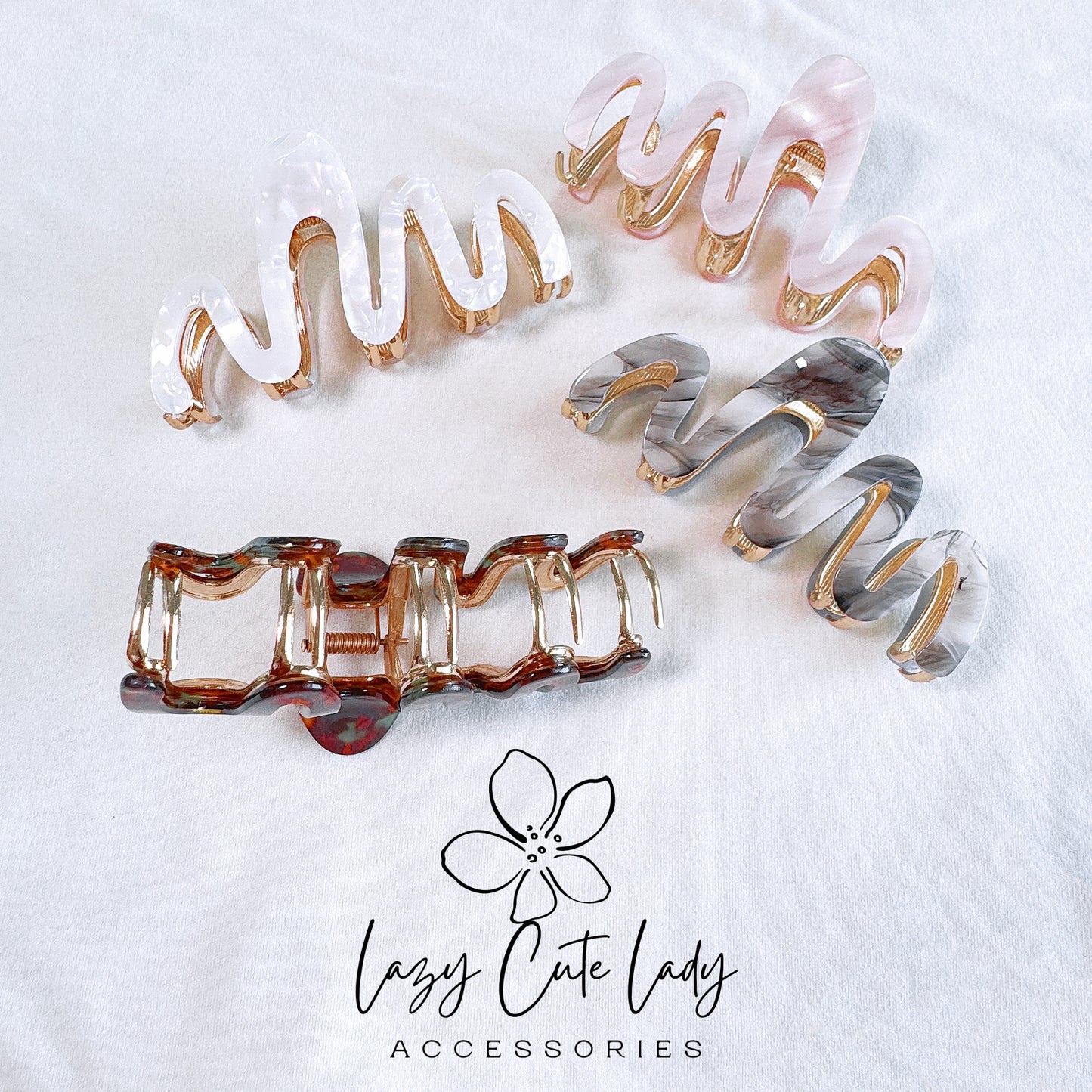 Ribbon-Inspired Acetate & Metal Hair Claw - Eco-Friendly Elegance