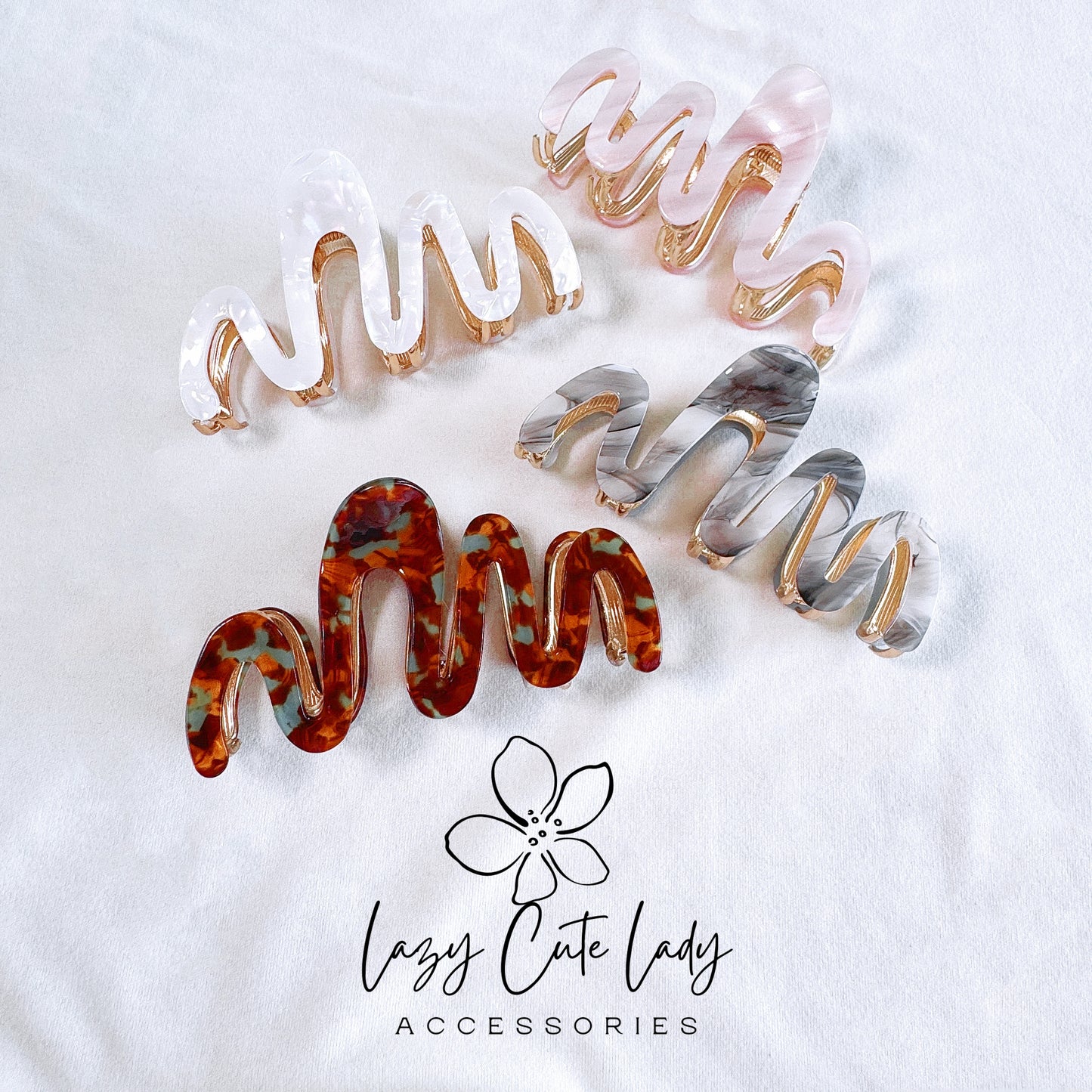 Ribbon-Inspired Acetate & Metal Hair Claw - Eco-Friendly Elegance