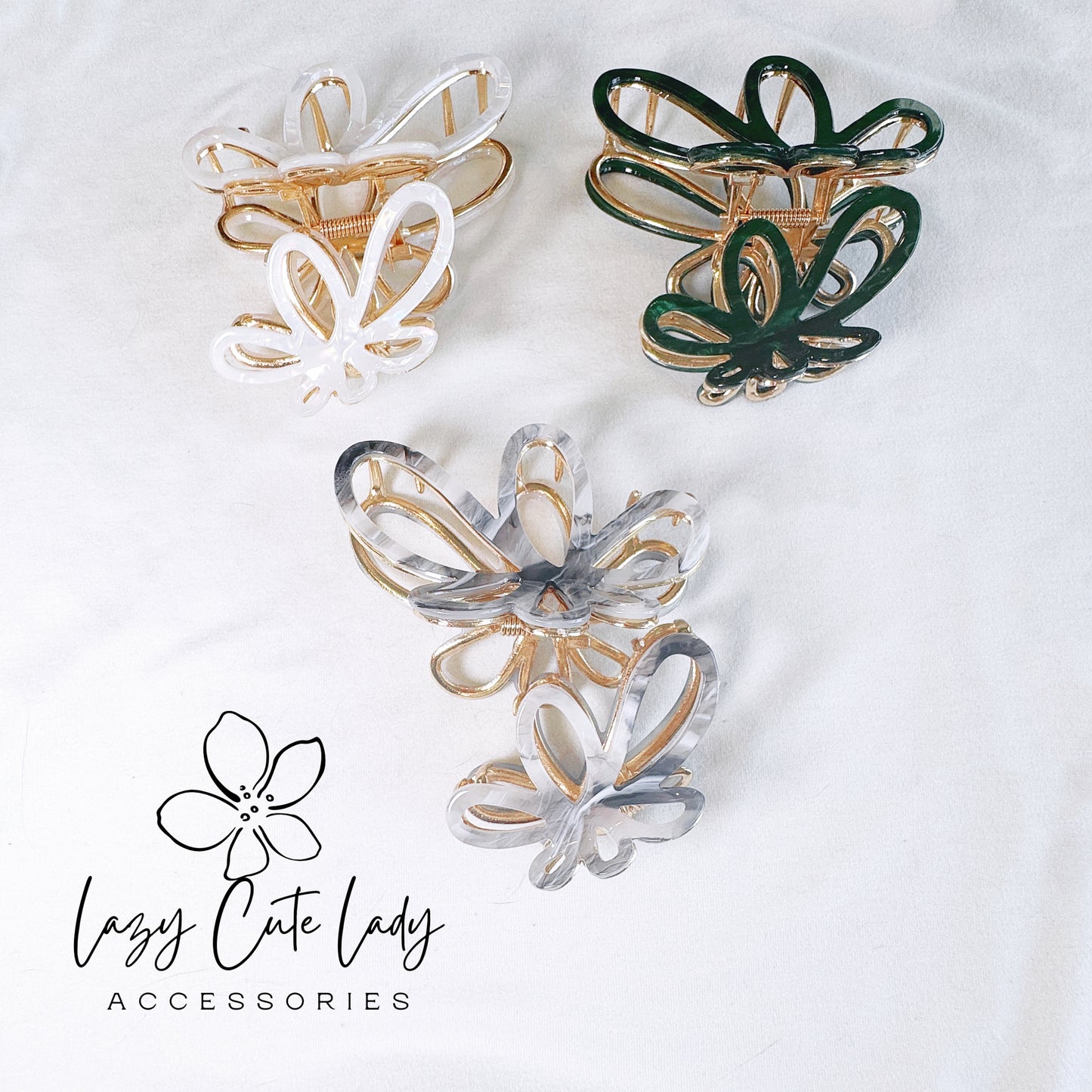 Butterfly Hair Claw - Eco-Friendly Acetate & Metal in Two Sizes