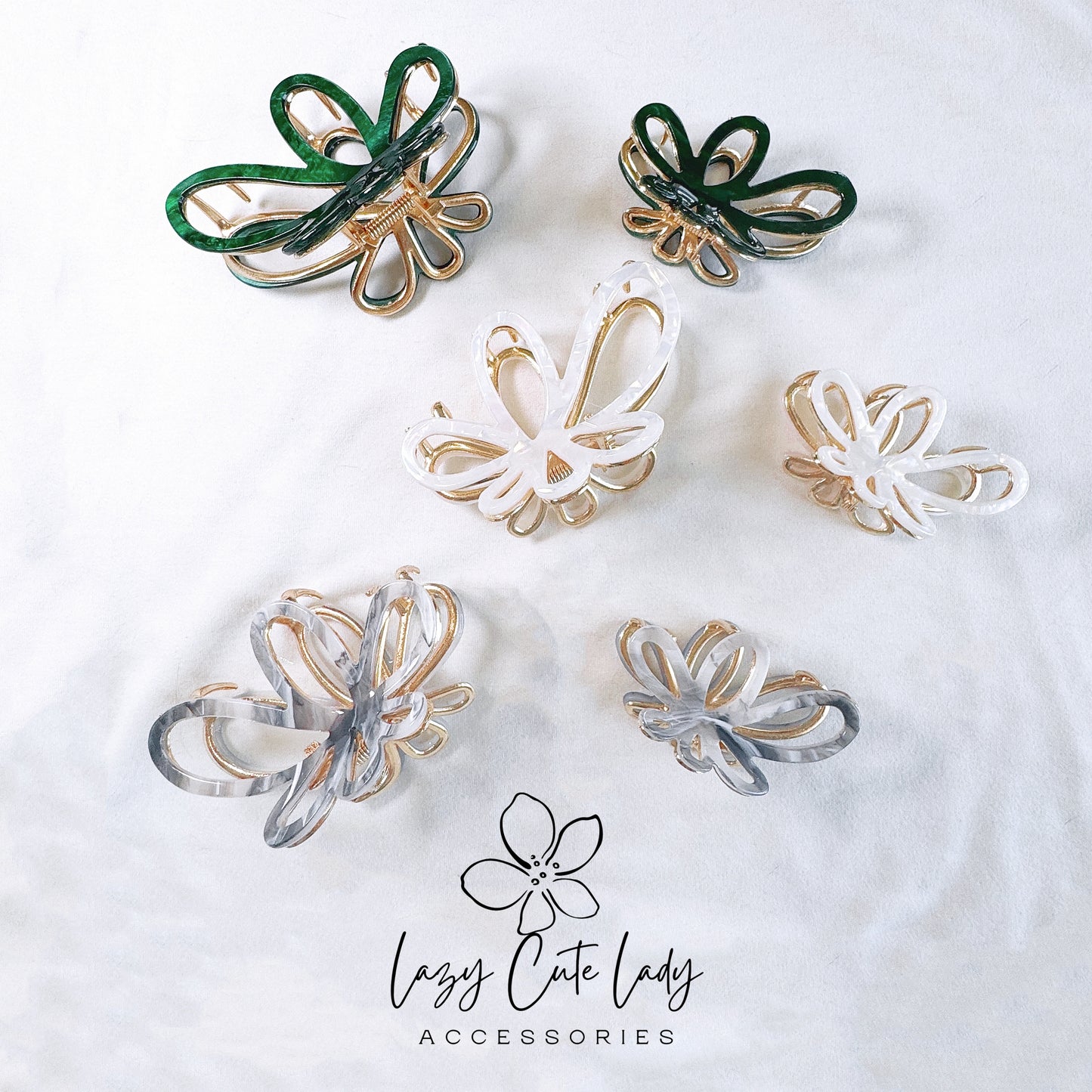 Butterfly Hair Claw - Eco-Friendly Acetate & Metal in Two Sizes