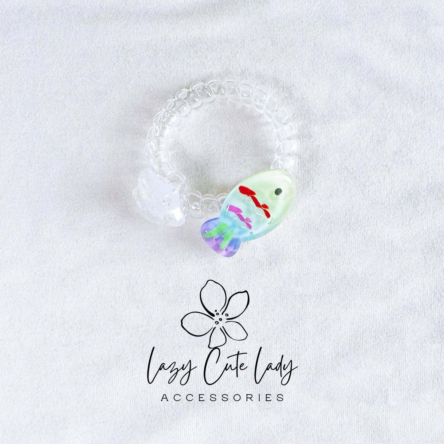 Cute Rainbow Fish Hair Clips & Hair Ties – Perfect for Beach Vibes