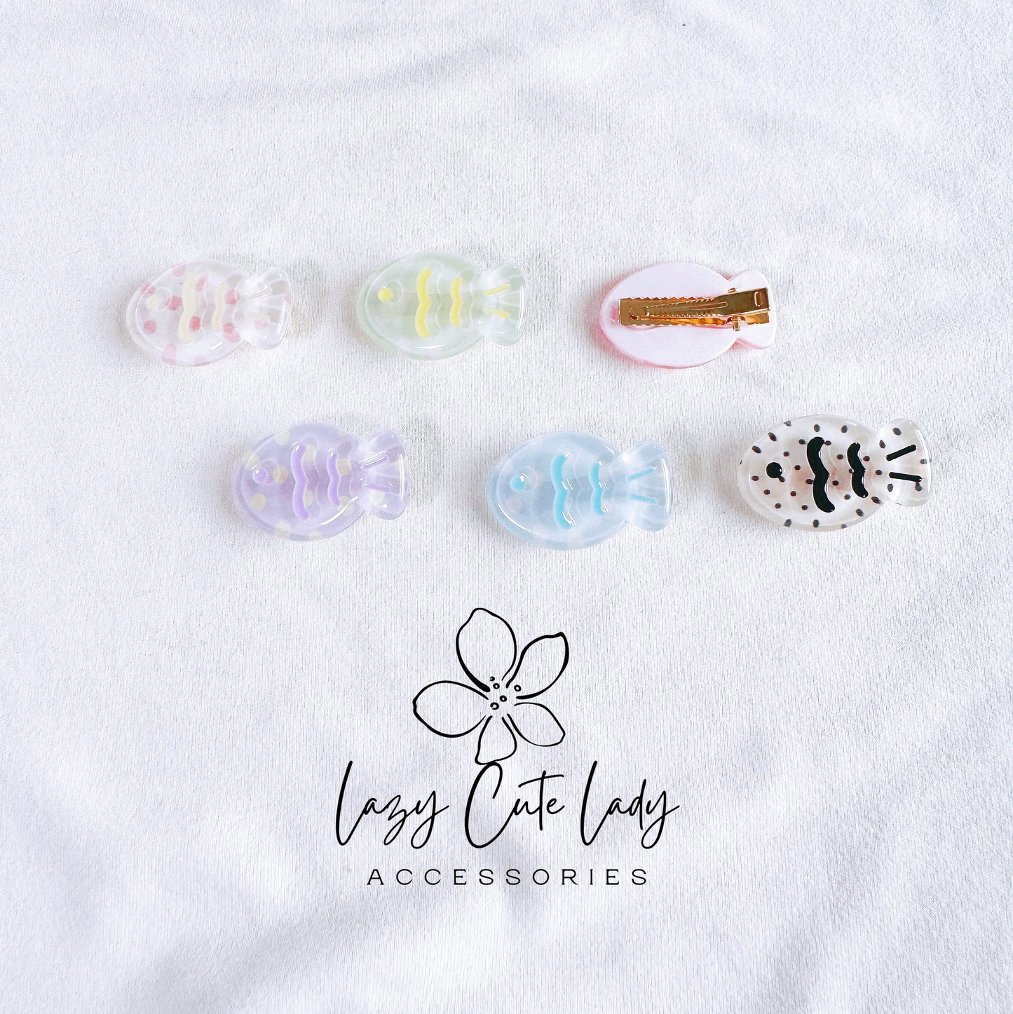 Transparent Candy-Colored Fish Hair Clips – Sweet & Adorable Hair Accessories