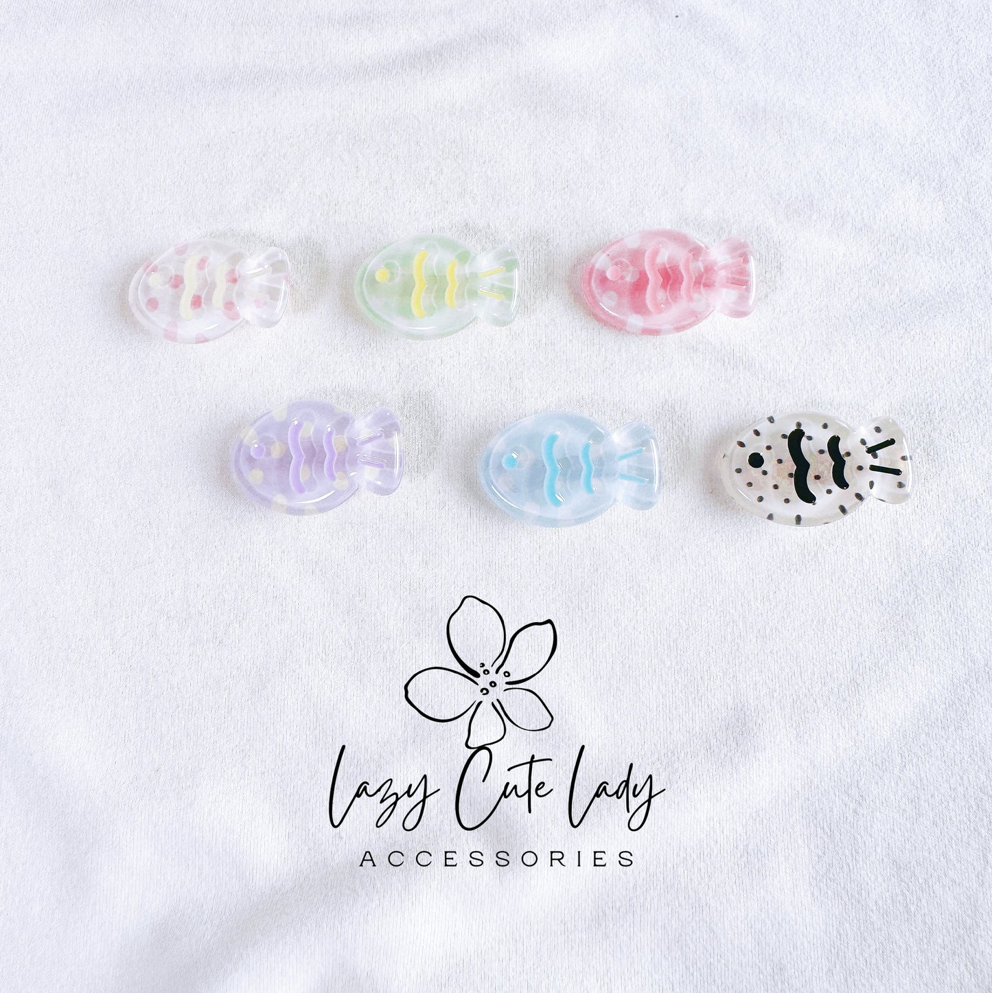 Transparent Candy-Colored Fish Hair Clips – Sweet & Adorable Hair Accessories