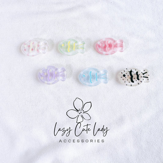 Transparent Candy-Colored Fish Hair Clips – Sweet & Adorable Hair Accessories