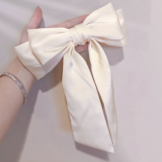 Ponytail Decoration Hair Clip with Large Satin Bow- Hair accessory -Hair bow- for girl for women