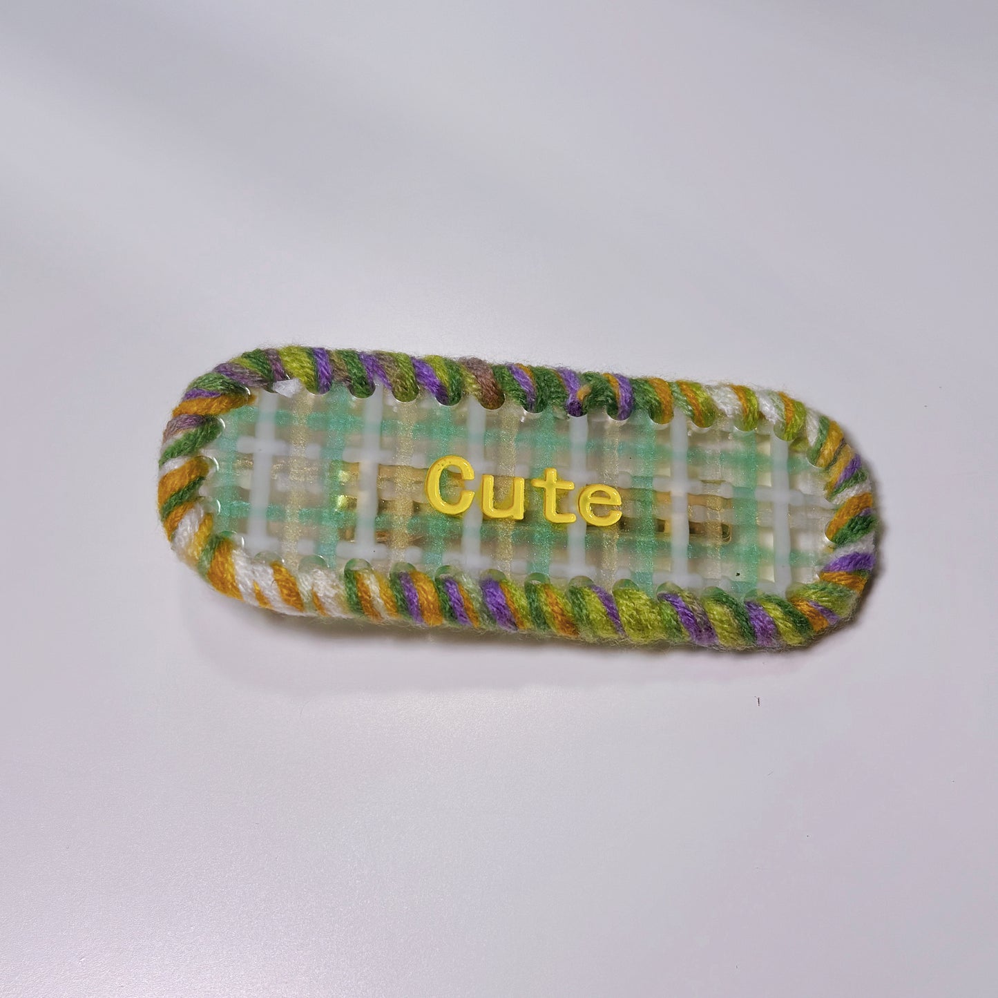 Eco-Friendly Acetate and Knitted Yarn Hair Clip