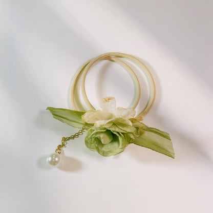 Artisan Bloom Pearl Hair Tie- Hair accessory - for women for girl
