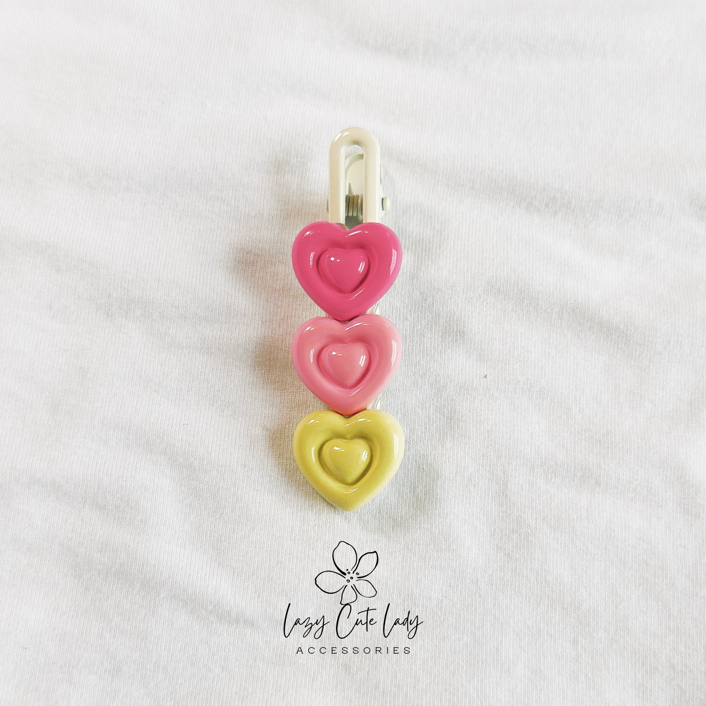 Triple Heart Harmony Hair Clip