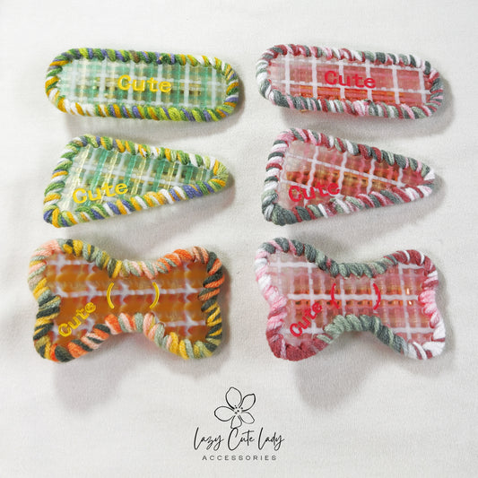 Eco-Friendly Acetate and Knitted Yarn Hair Clip