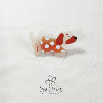 Spotted Pup Fashion Hair Clip - Hair Accessory - Dog Hair Clips - for girl for women