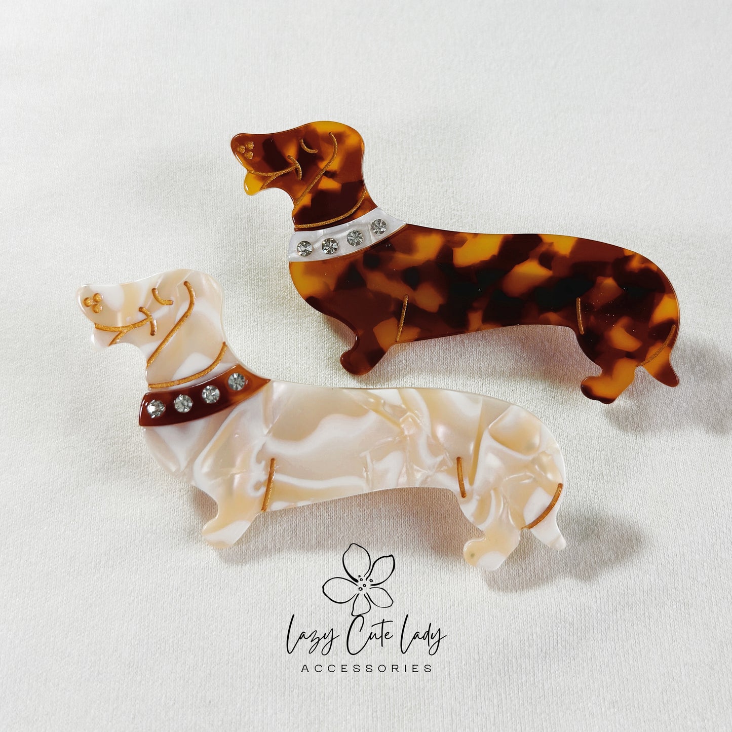 Hair clips set - Puppy Your EcoVine Acetate Collection