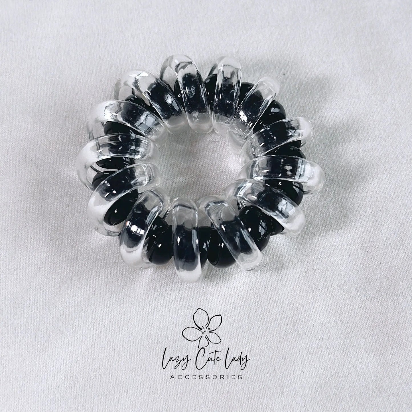 Double-Layered Transparent Spiral Hair Ties
