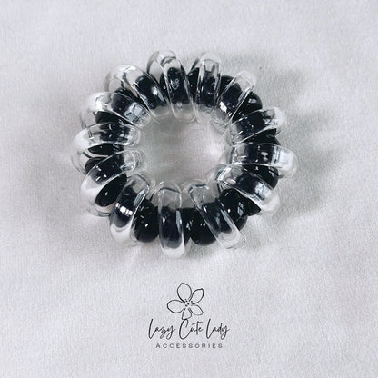 Double-Layered Transparent Spiral Hair Ties