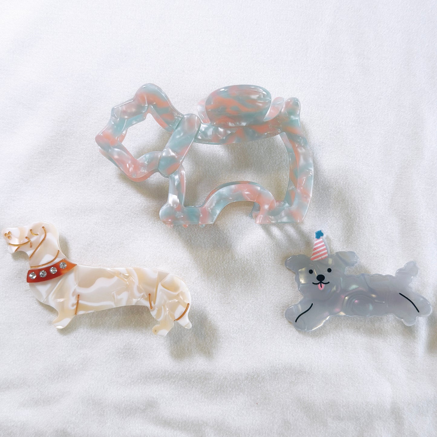 Hair clips set - Puppy Your EcoVine Acetate Collection